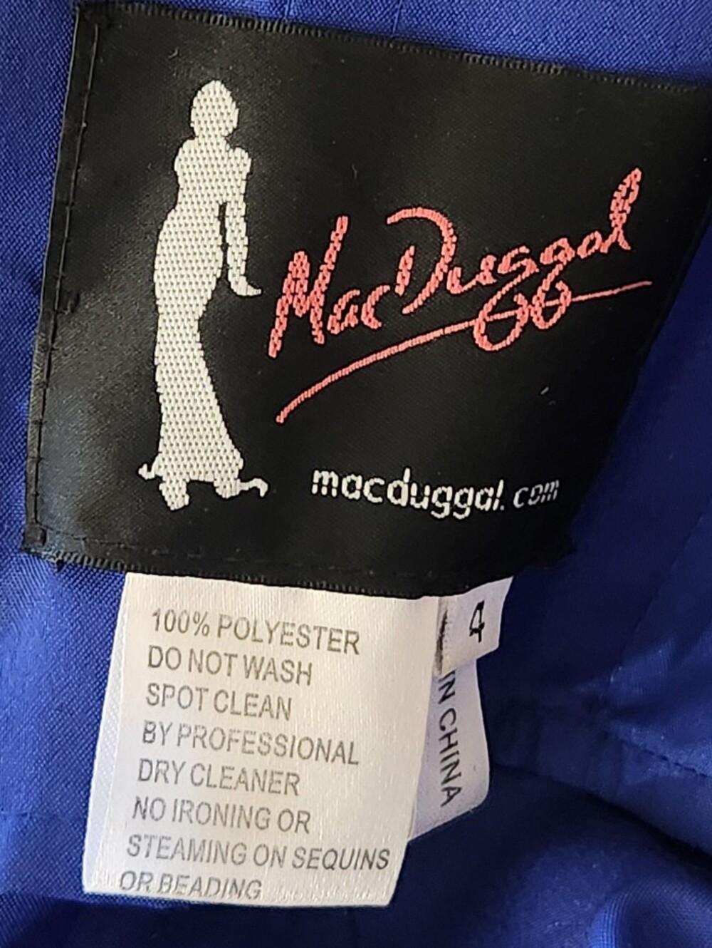 MAC DUGGAL Royal Blue Strapless Mermaid Evening Gown - Size XS - Picture 11 of 13